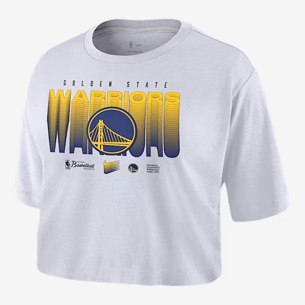 * NWT Nike NBA Golden State Warriors White crop tee Mediuml
